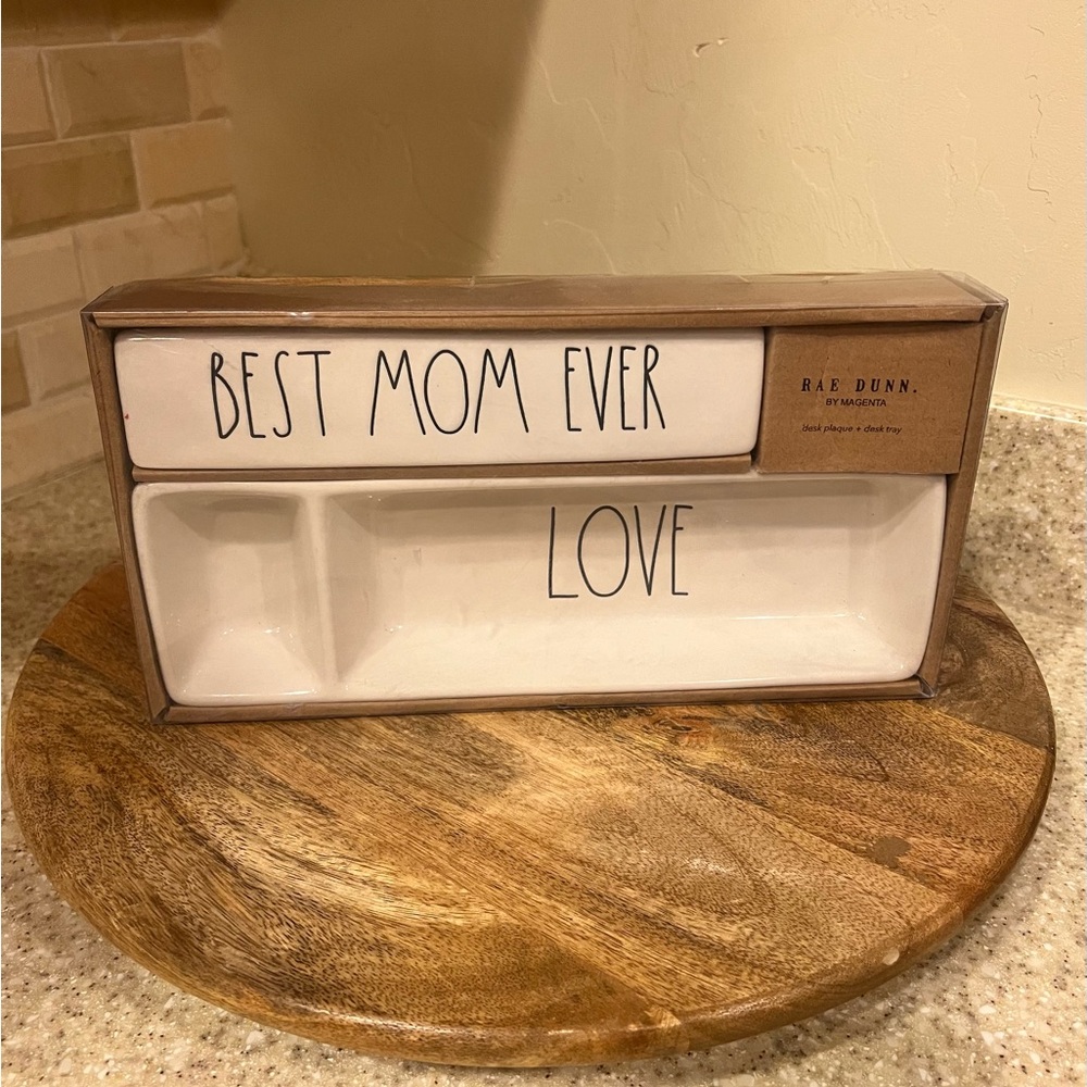 Rae Dunn Desk Plaque & Tray